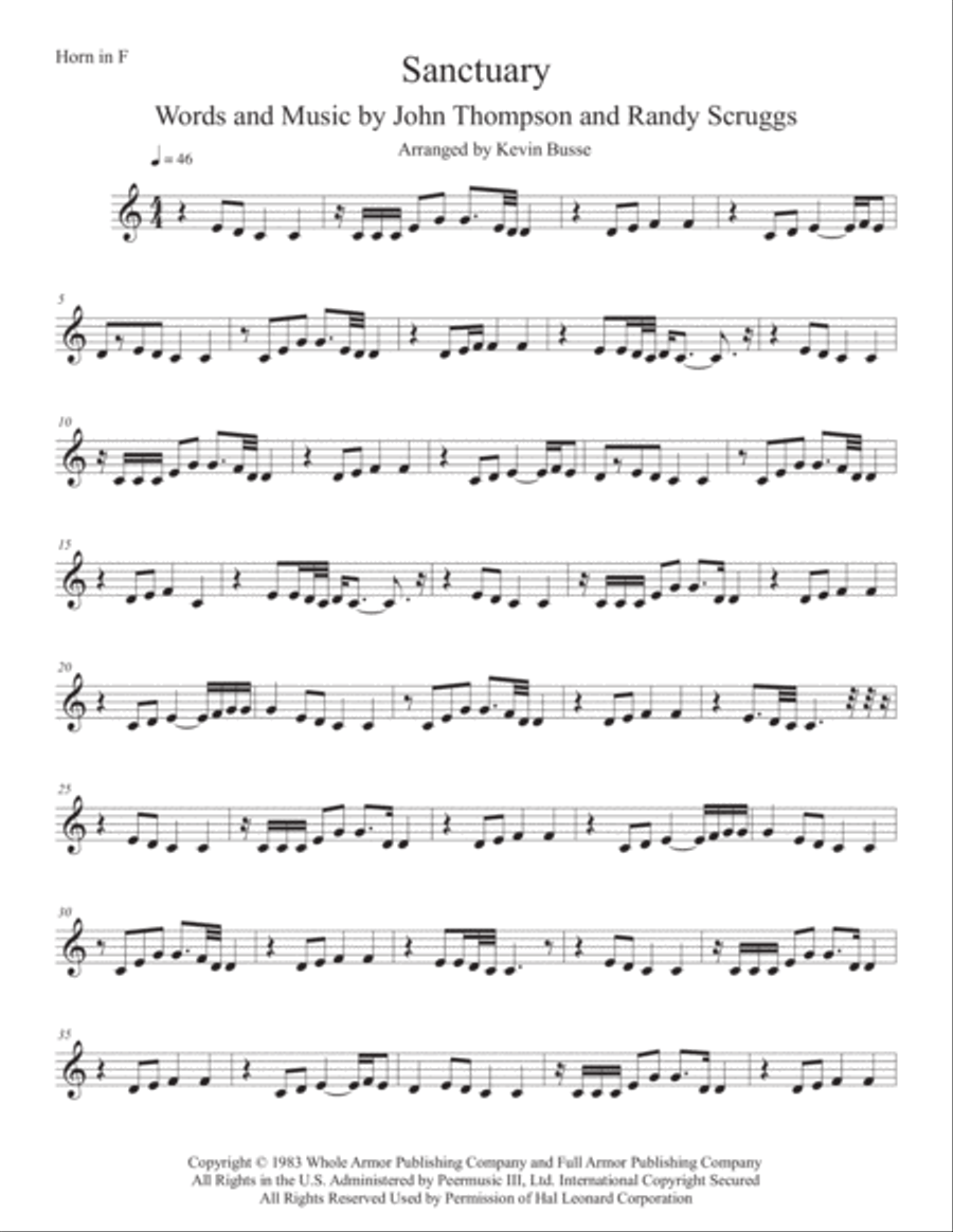 Sanctuary Horn Solo scores gallery preview page 1
