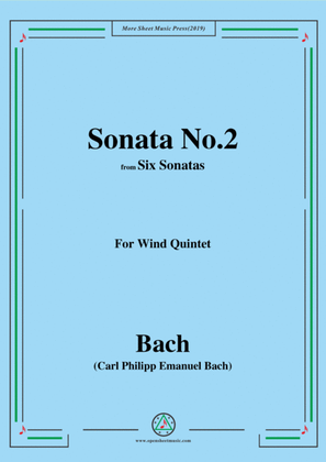 Book cover for Bach,C.P.E.-Sonata No.2,from 'Six Sonatas',for Wind Quintet