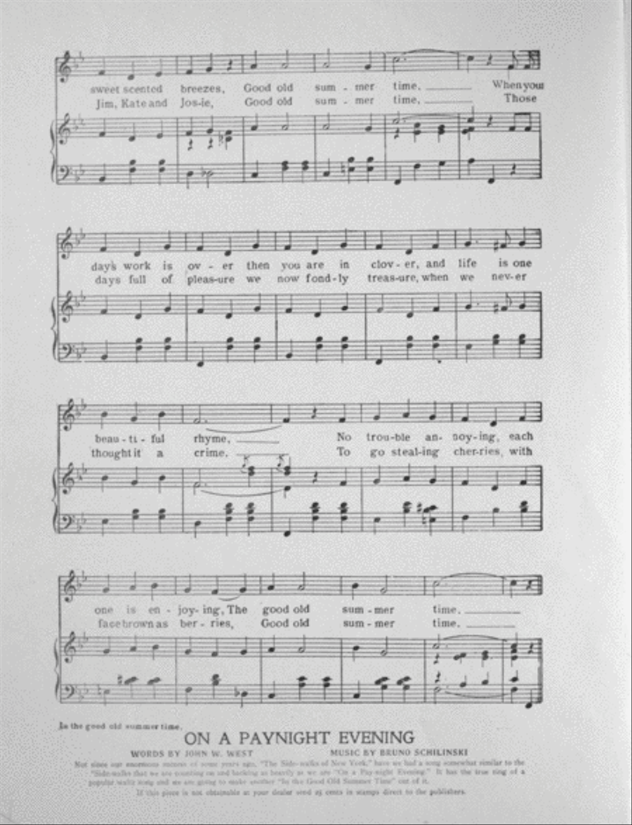 In the Good Old Summer Time. Waltz Song Voice scores gallery preview page 3