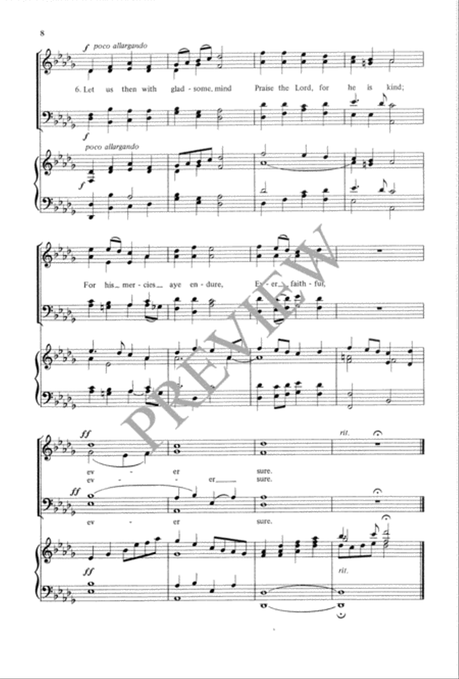 Let Us with a Gladsome Mind 4-Part scores gallery preview page 9