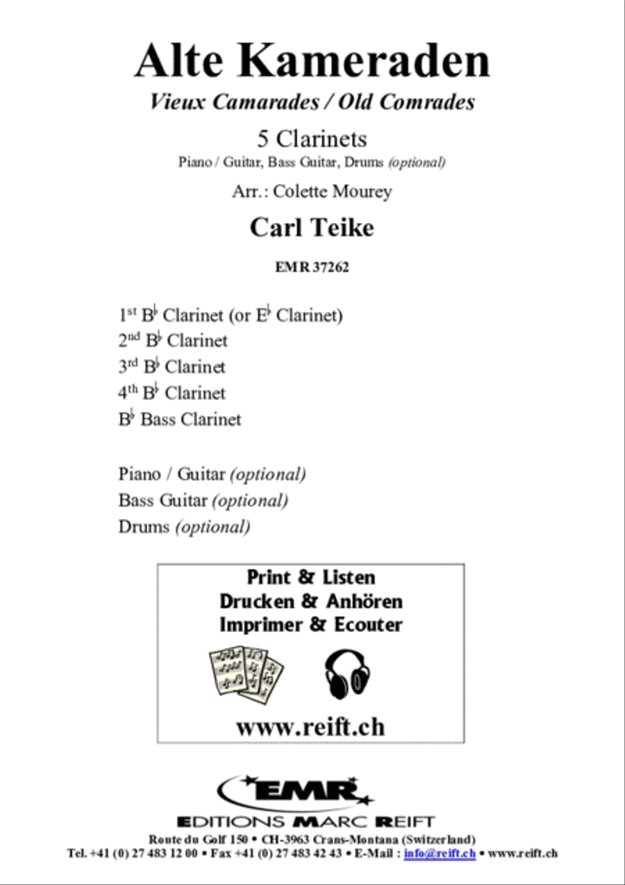 Alte Kameraden Alte Kameraden Clarinet scores gallery preview page 2