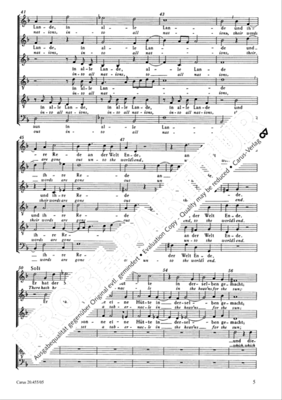 The heavens are telling the Father's glory (Die Himmel erzahlen die Ehre Gottes) Choir scores gallery preview page 6