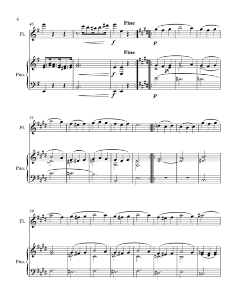Minuet from String Quartet, Op 7 - For Solo Flute Flute Solo scores gallery preview page 4