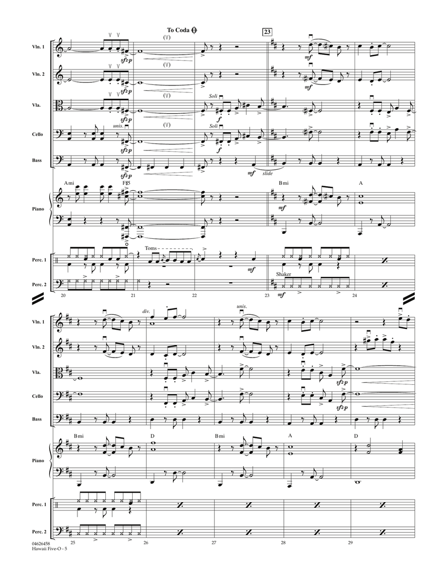 Hawaii Five-O - Full Score Orchestra scores gallery preview page 4