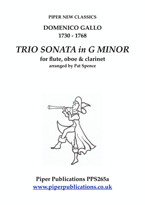 Book cover for GALLO: TRIO IN G MINOR for flute, oboe & clarinet.