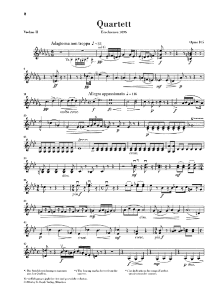 String Quartet A-flat Major Op. 105