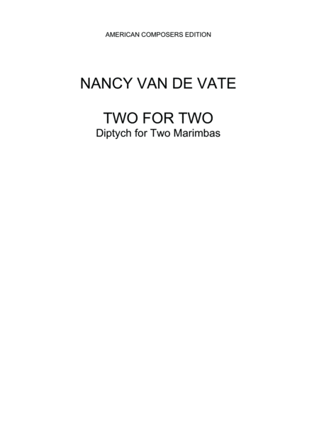 [Van de Vate] Two for Two