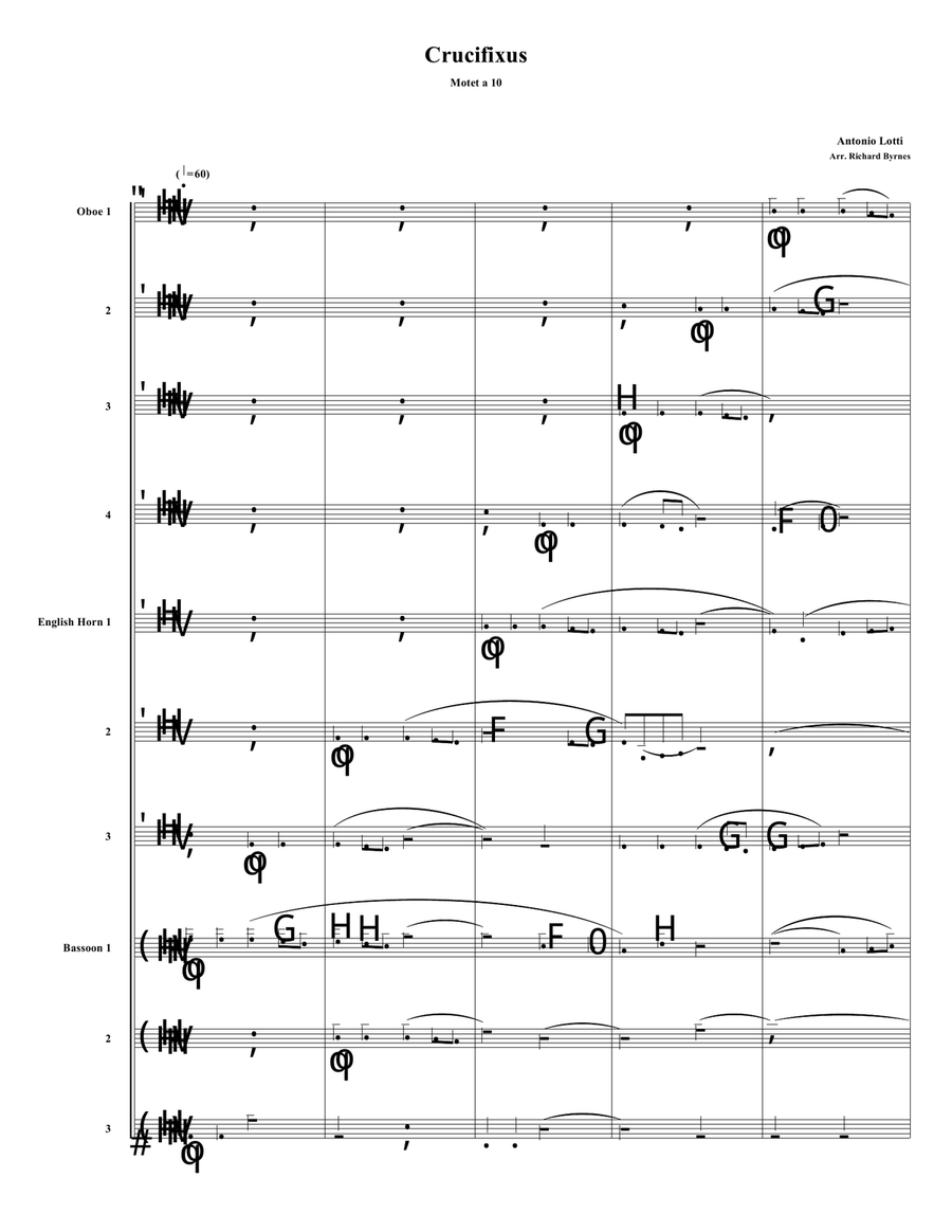 Crucifixus a 10 by Antonio Lotti (Double Reed Choir) Woodwind Ensemble scores gallery preview page 1