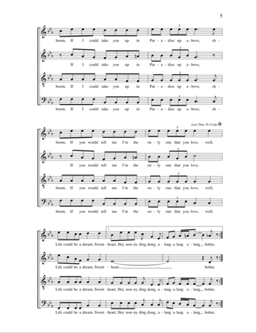 Sh-boom (life Could Be A Dream) 4-Part scores gallery preview page 5