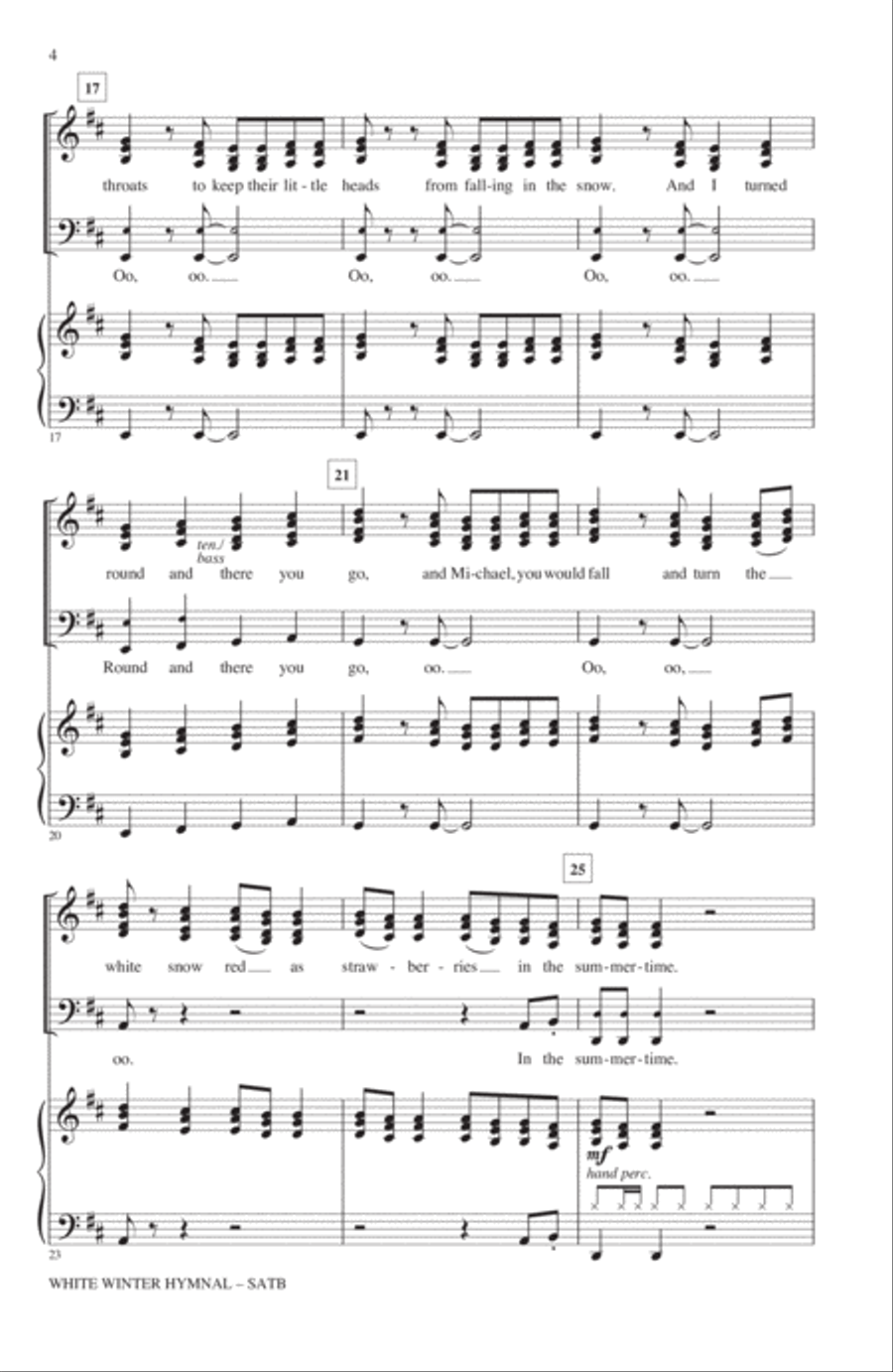 White Winter Hymnal (arr. Alan Billingsley) 4-Part scores gallery preview page 3
