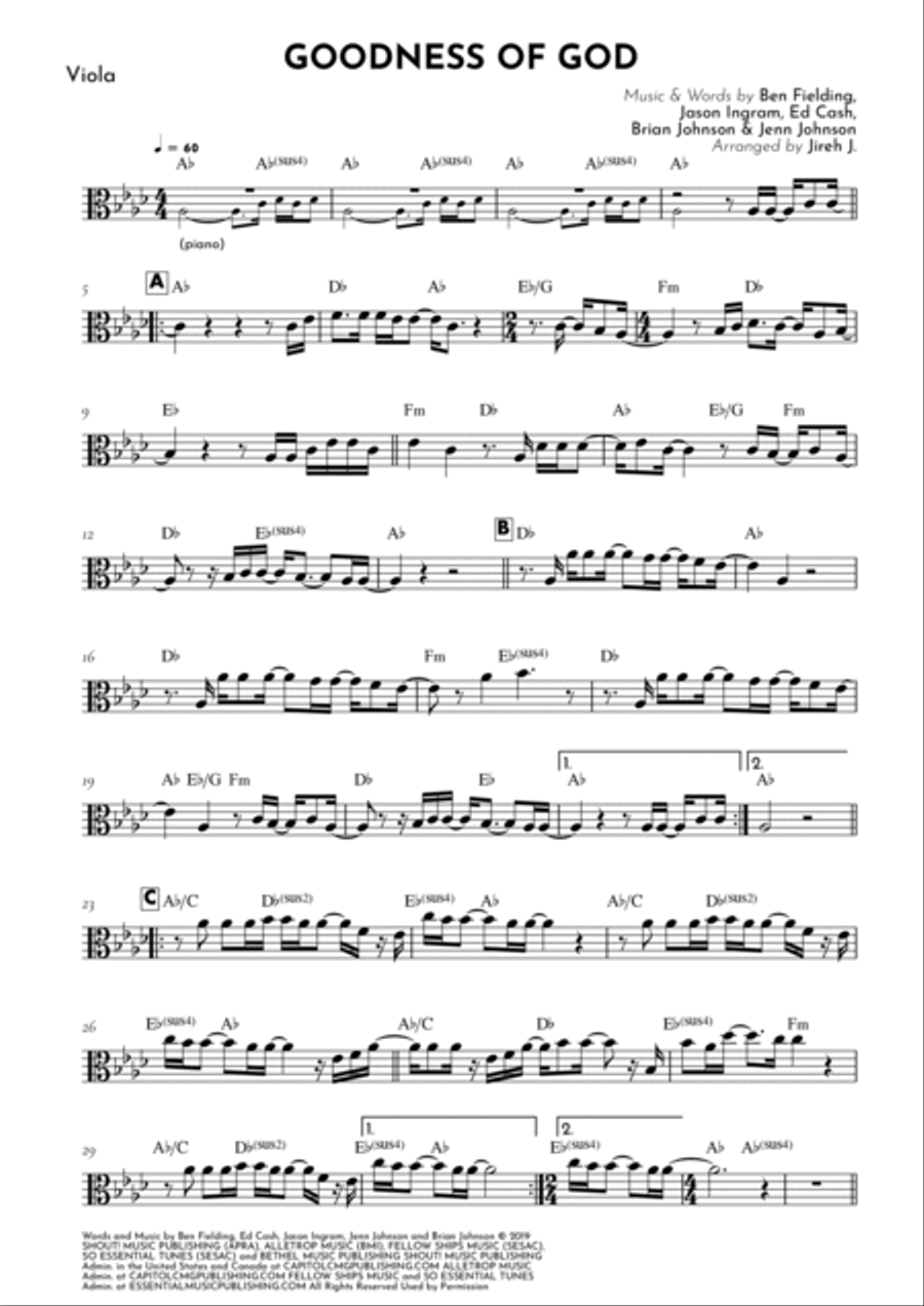 Goodness Of God Viola Solo scores gallery preview page 2