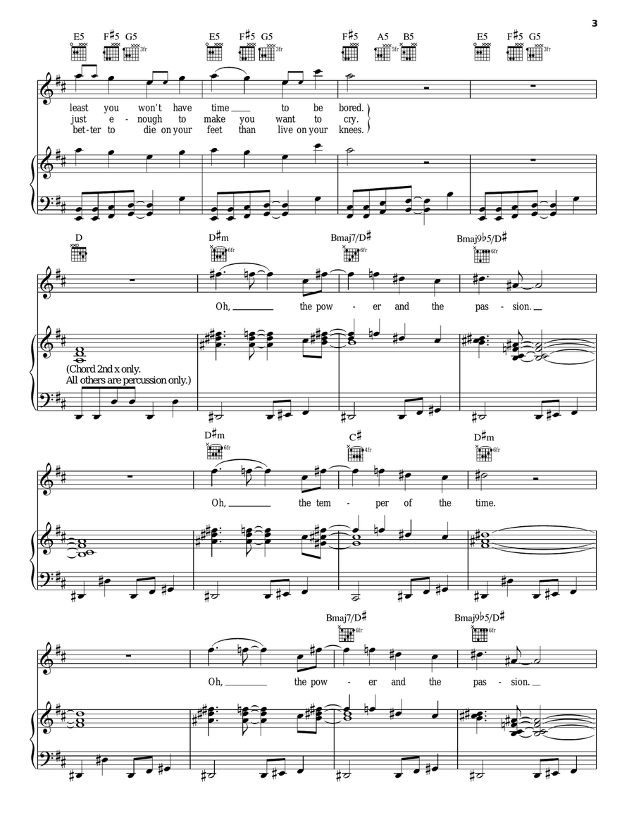 Power And The Passion Piano, Vocal, Guitar scores gallery preview page 3