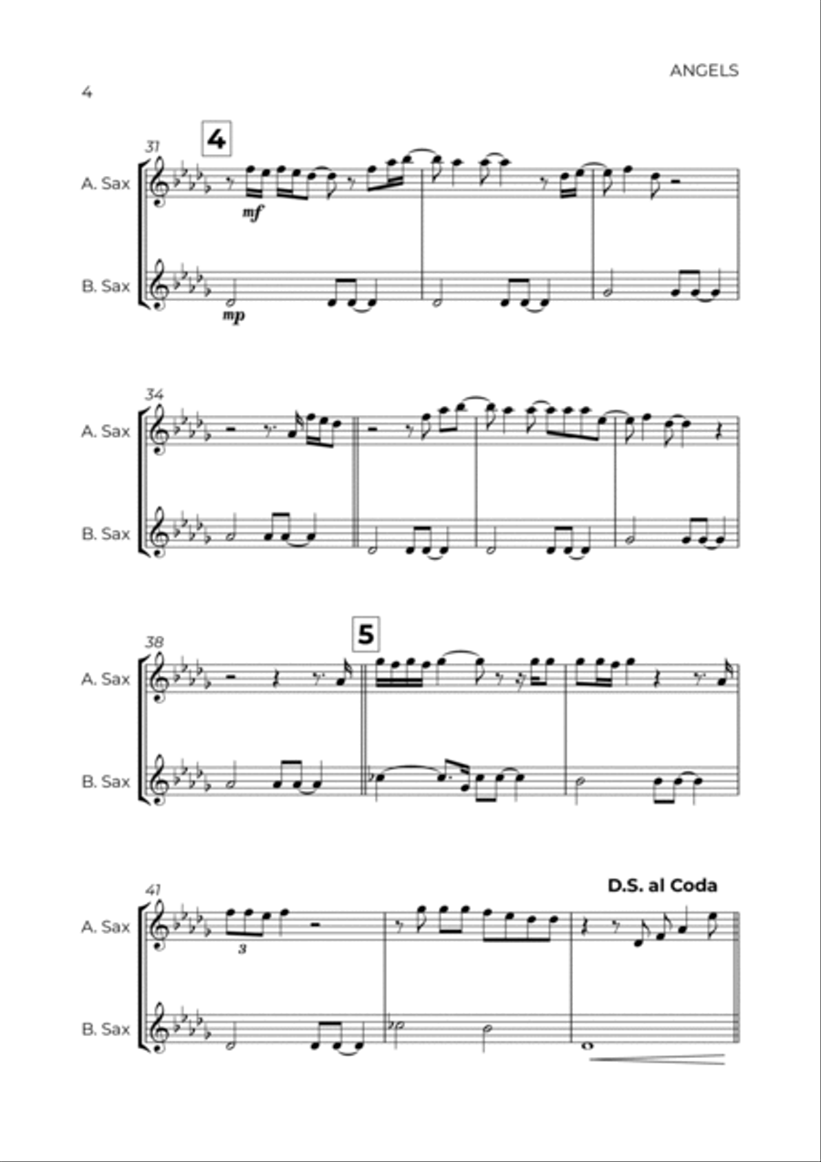 Angels Baritone Saxophone scores gallery preview page 4