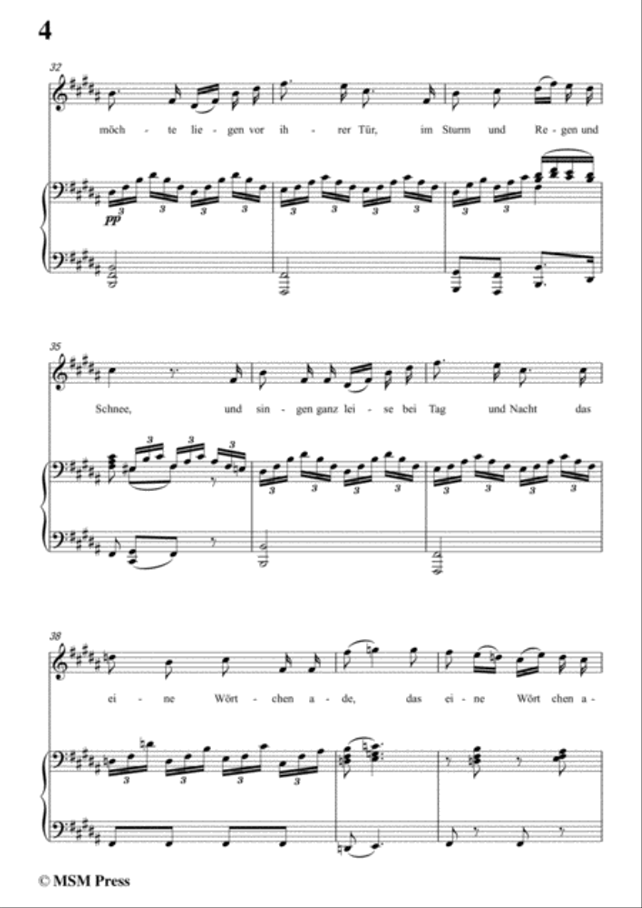 Schubert-Die böse Farbe,from 'Die Schöne Müllerin',Op.25 No.17,in B Major,for Voice&Piano Voice scores gallery preview page 6