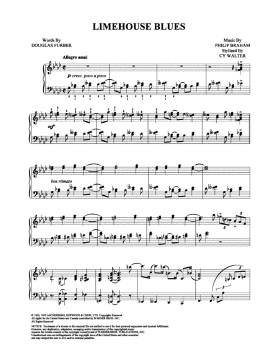 Limehouse Blues Piano Solo scores gallery preview page 1