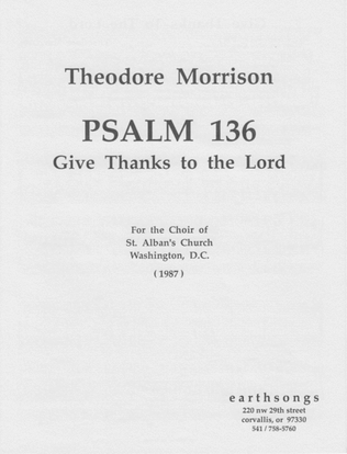 Book cover for psalm 136: give thanks
