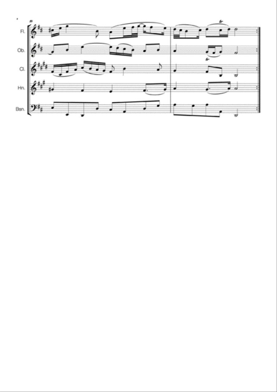 J. S. Bach - Air on the G String for Wind Quintet Woodwind Quintet scores gallery preview page 4