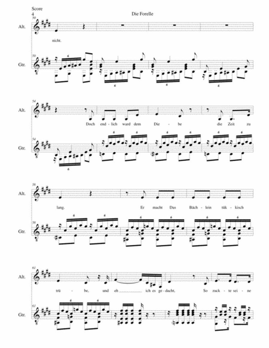 Die Forelle (The Trout) for alto voice and guitar image number null