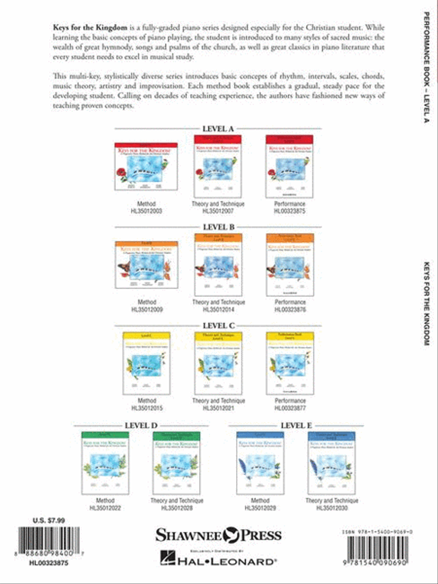 Keys for the Kingdom - Performance Book, Level A Piano Method scores gallery preview page 7
