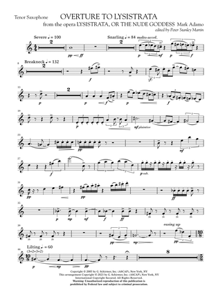Overture to Lysistrata (arr. Peter Stanley Martin) - Tenor Saxophone