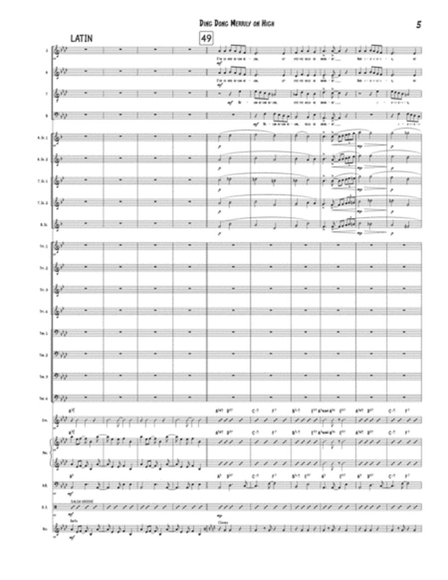 Ding Dong Merrily on High - for SATB Choir and Jazz Band