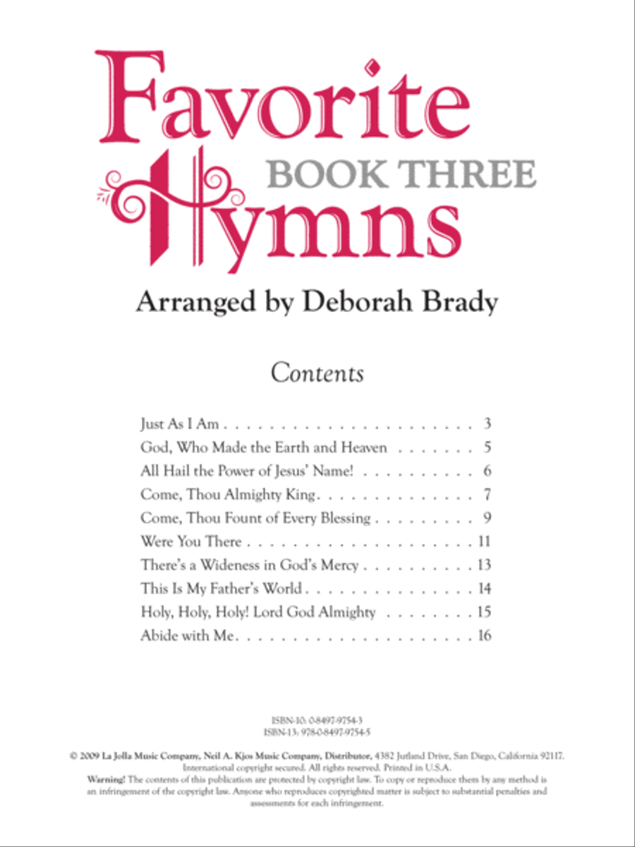 Favorite Hymns, Book Three Piano Solo scores gallery preview page 2