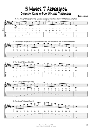 B Major 7 Arpeggios (5 Ways to Play)