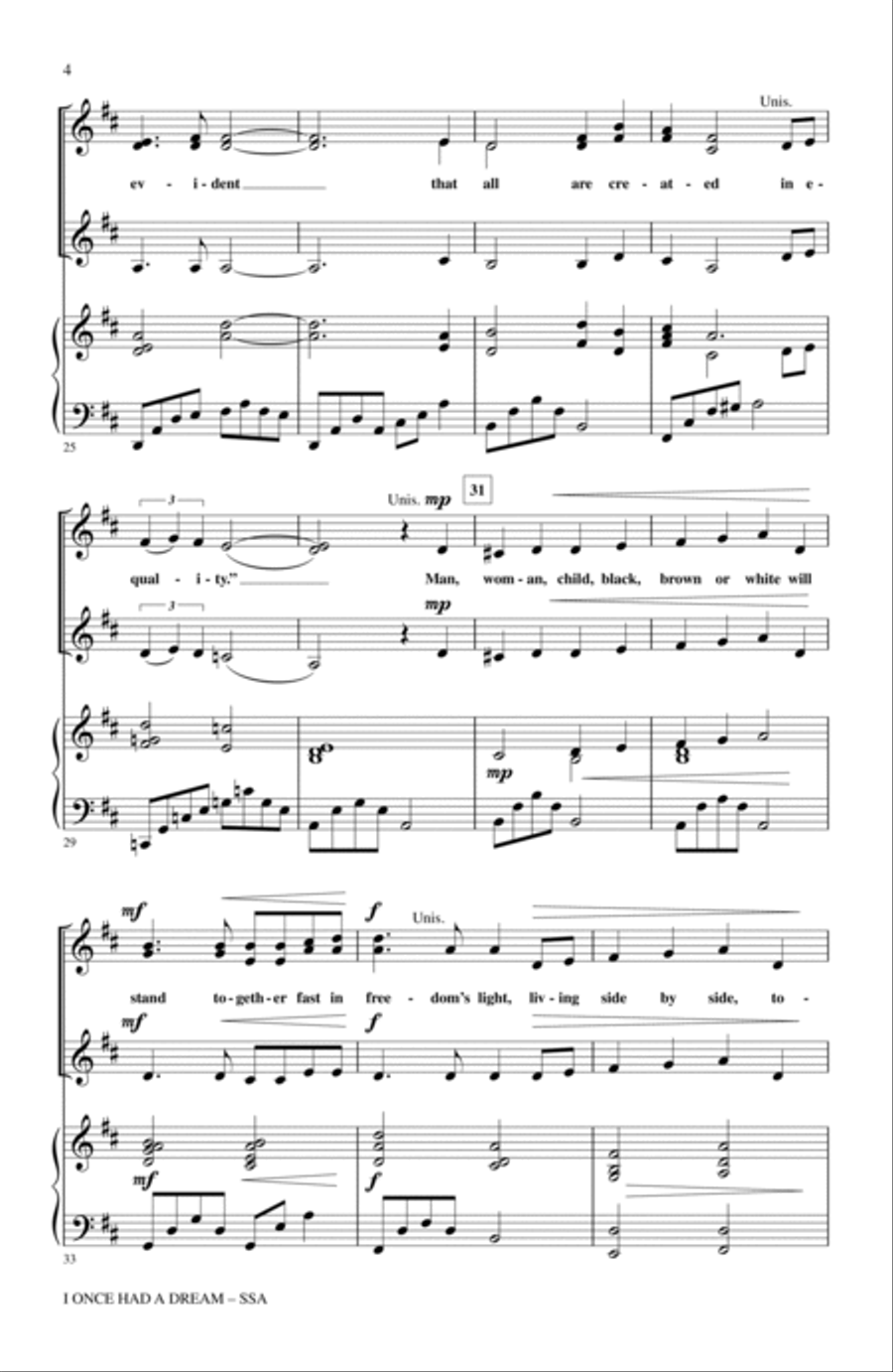 I Once Had A Dream SSA scores gallery preview page 3