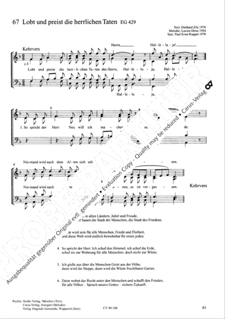 Chorsatze zum Evangelischen Gesangbuch Choir scores gallery preview page 66