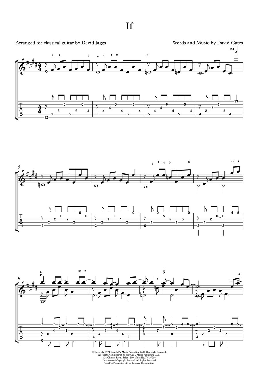 If If Guitar Tablature scores gallery preview page 1