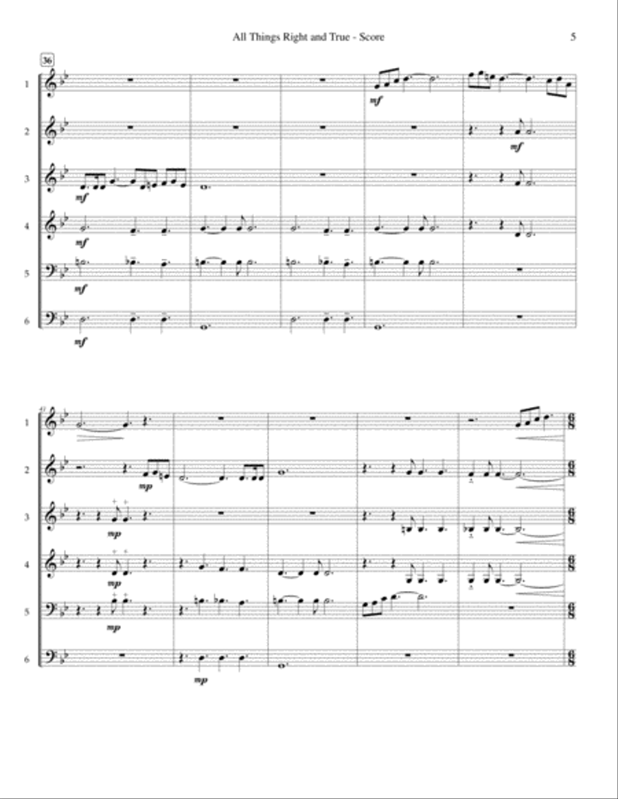All Things Right and True Horn scores gallery preview page 6