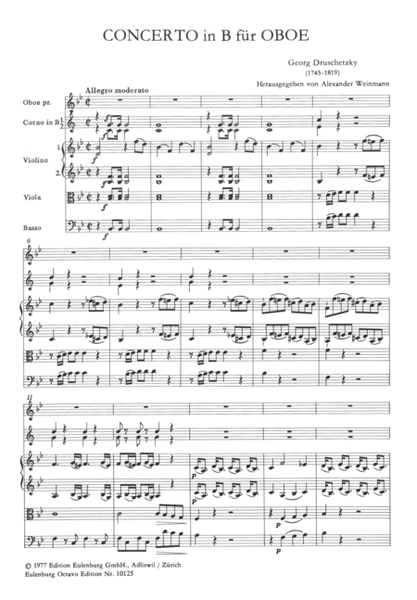 Concerto for oboe in B-flat major Oboe Solo - Sheet Music