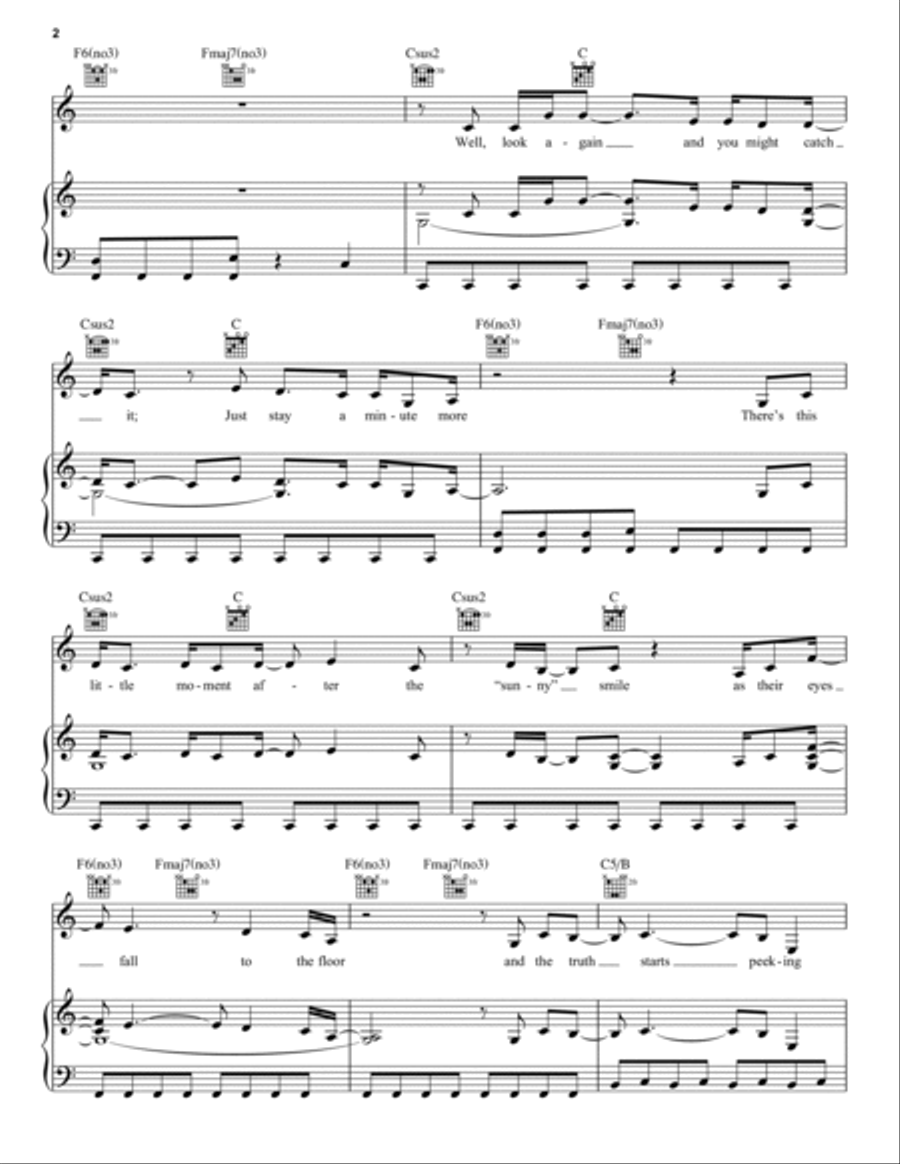 The Anonymous Ones (from Dear Evan Hansen) Piano, Vocal, Guitar scores gallery preview page 2