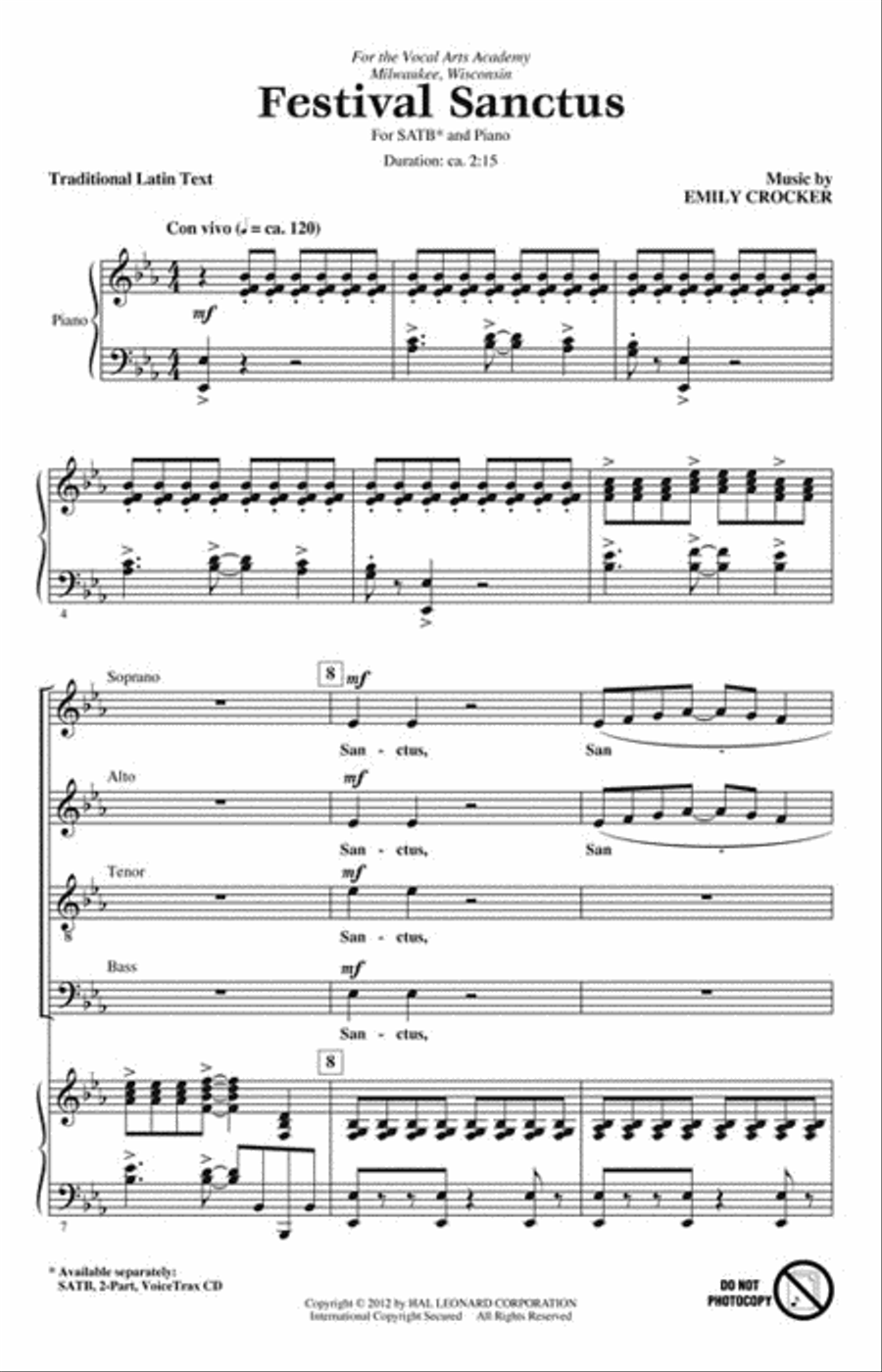Festival Sanctus 4-Part scores gallery preview page 2