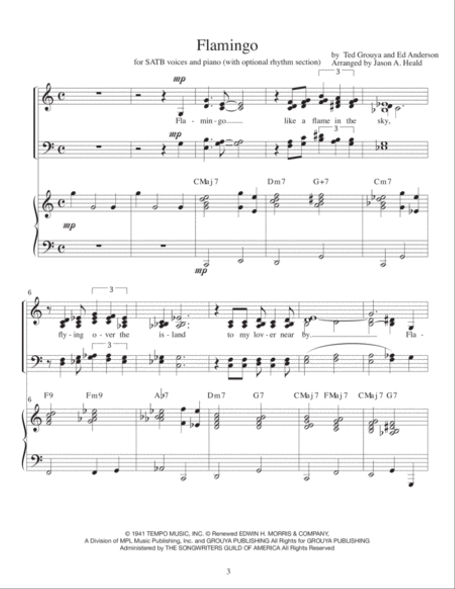 Flamingo Flamingo 4-Part scores gallery preview page 3