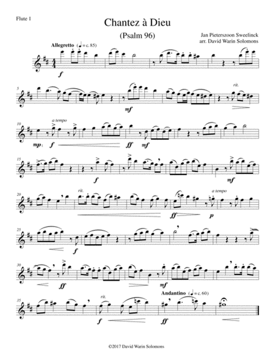 Chantez à Dieu for flute quartet (3 flutes and 1 alto flute) image number null