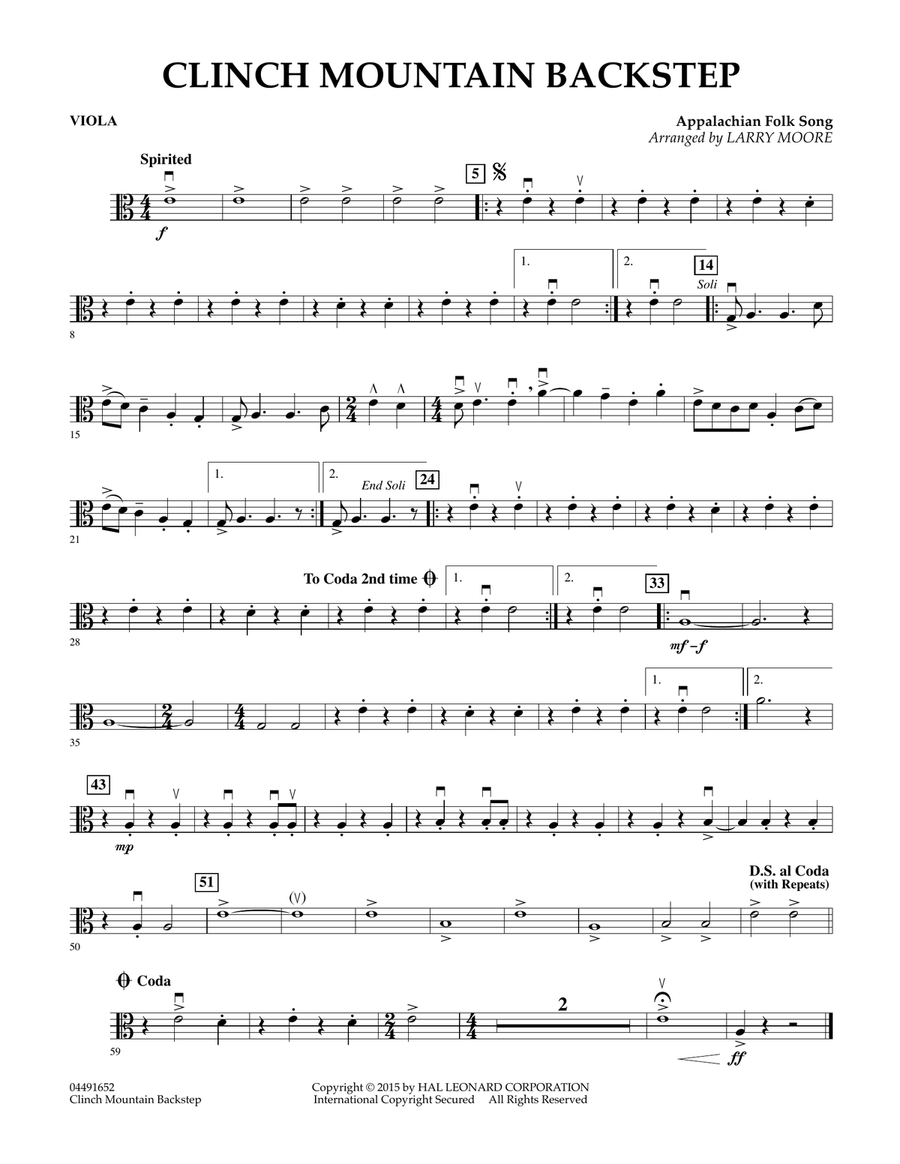 Clinch Mountain Backstep - Viola Orchestra scores gallery preview page 1