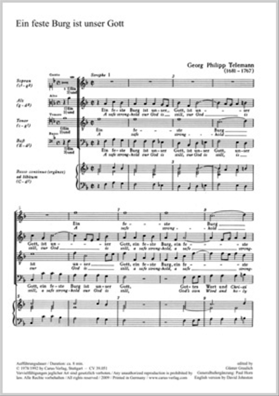 A mighty fortress is our God (Ein feste Burg ist unser Gott) 4-Part scores gallery preview page 1