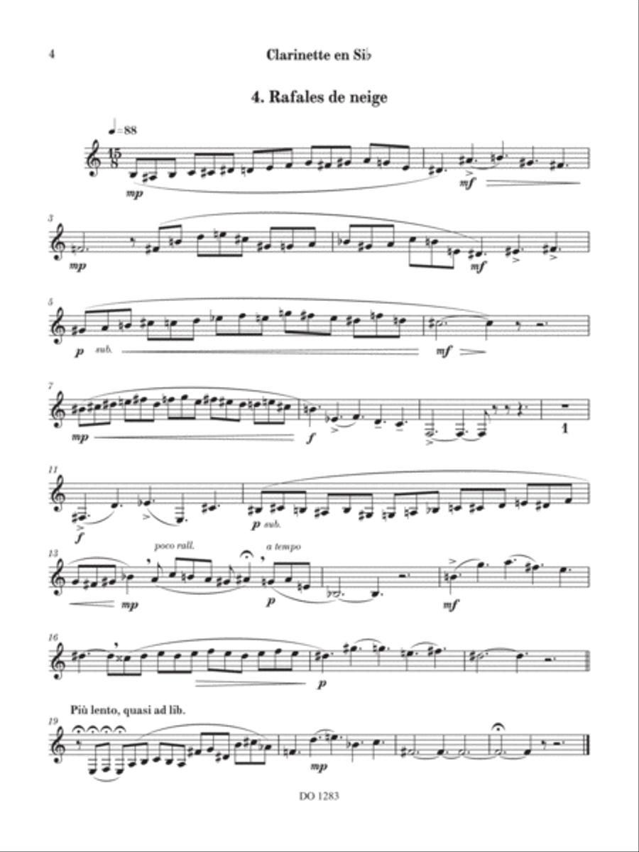 Scènes hivernales Clarinet Solo scores gallery preview page 4