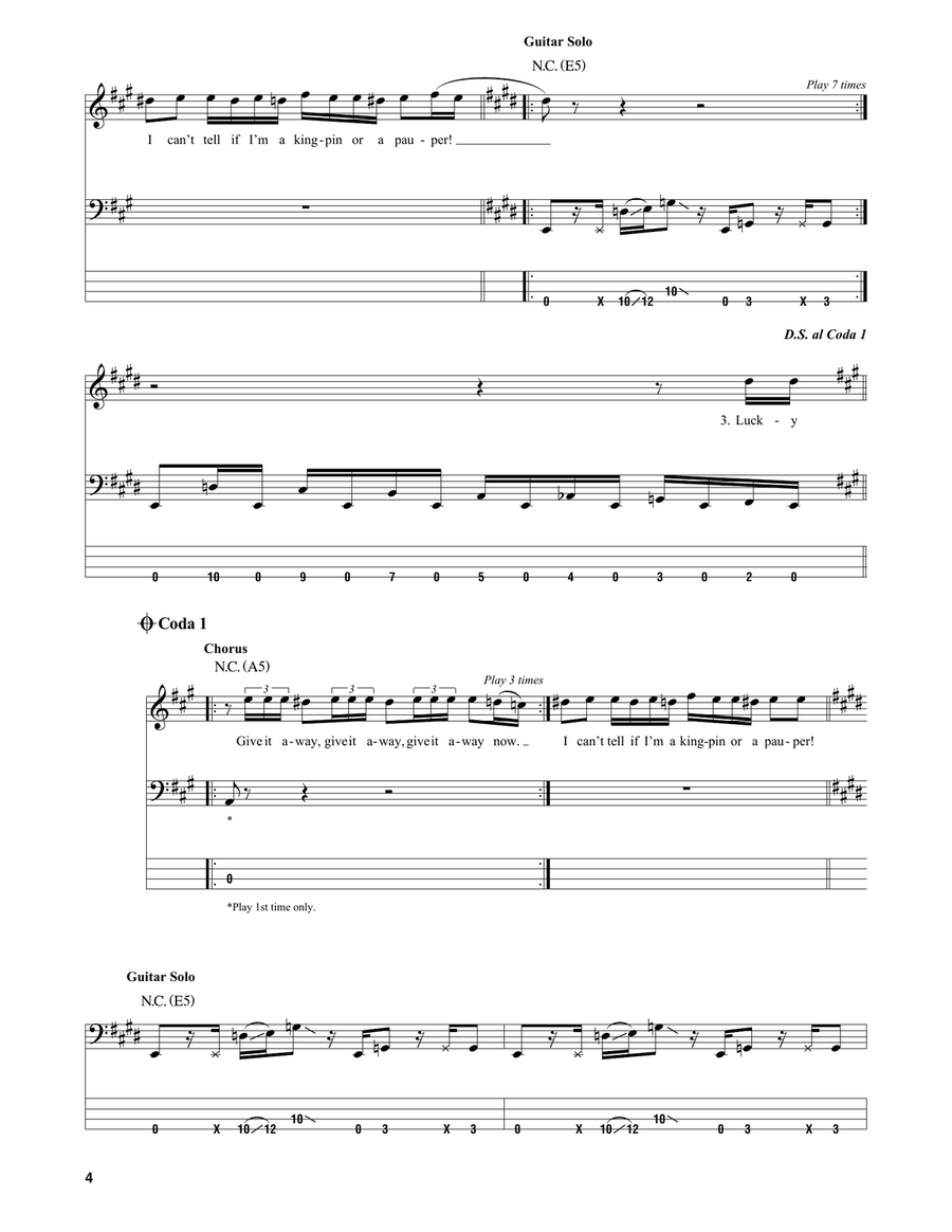 Give It Away Give It Away Acoustic Guitar scores gallery preview page 4