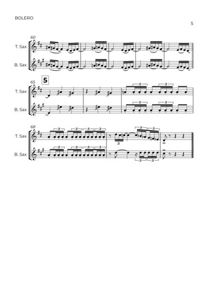 BOLERO - RAVEL - SAX TENOR & BARITONE image number null