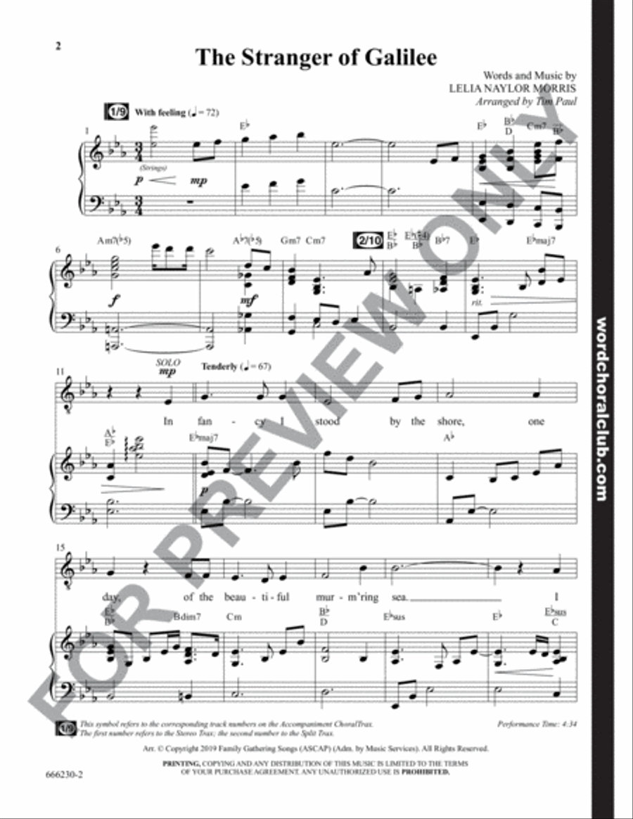 The Stranger of Galilee - Anthem 4-Part scores gallery preview page 2
