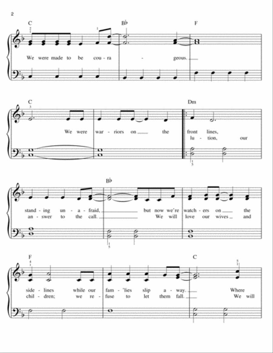 Courageous Easy Piano scores gallery preview page 2