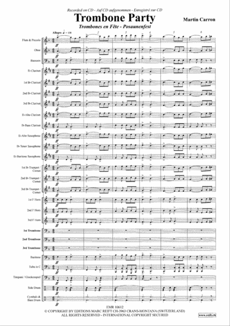 Trombone Party Trombone Party Concert Band scores gallery preview page 4