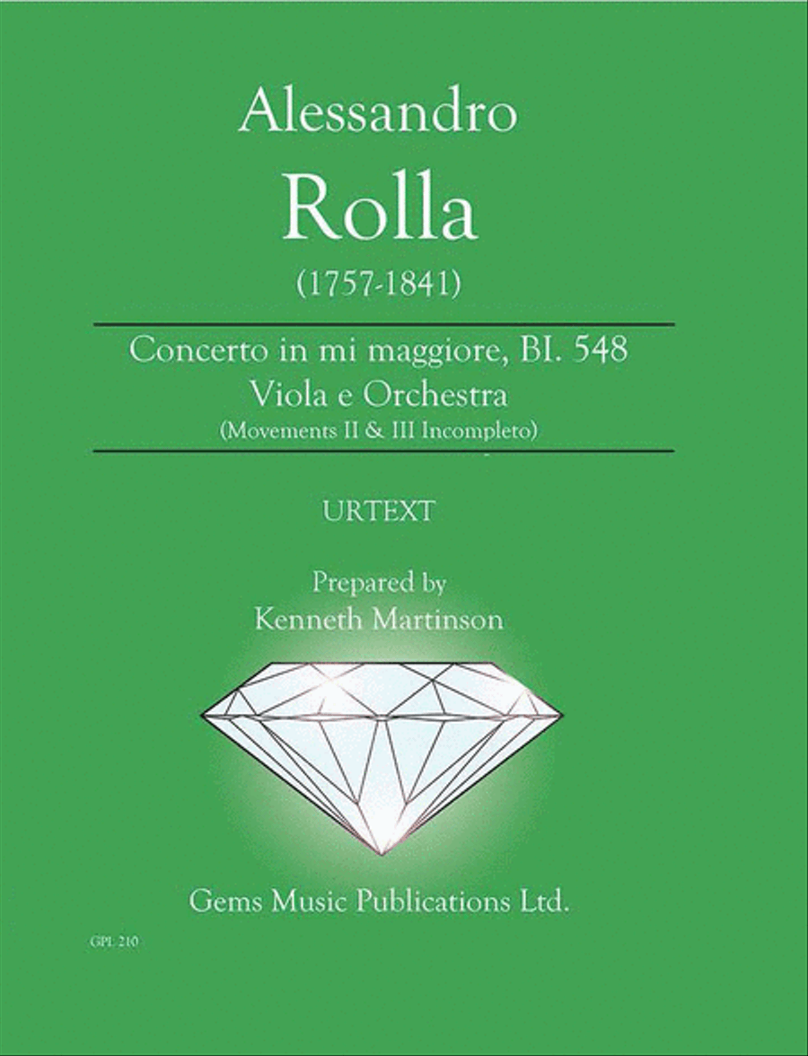 Concerto in mi maggiore, BI. 548 Viola e Orchestra Orchestra scores gallery preview page 1