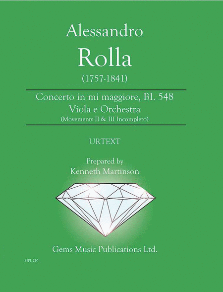 Concerto in mi maggiore, BI. 548 Viola e Orchestra