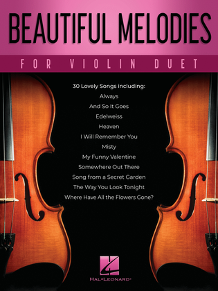 Book cover for Beautiful Melodies for Violin Duet