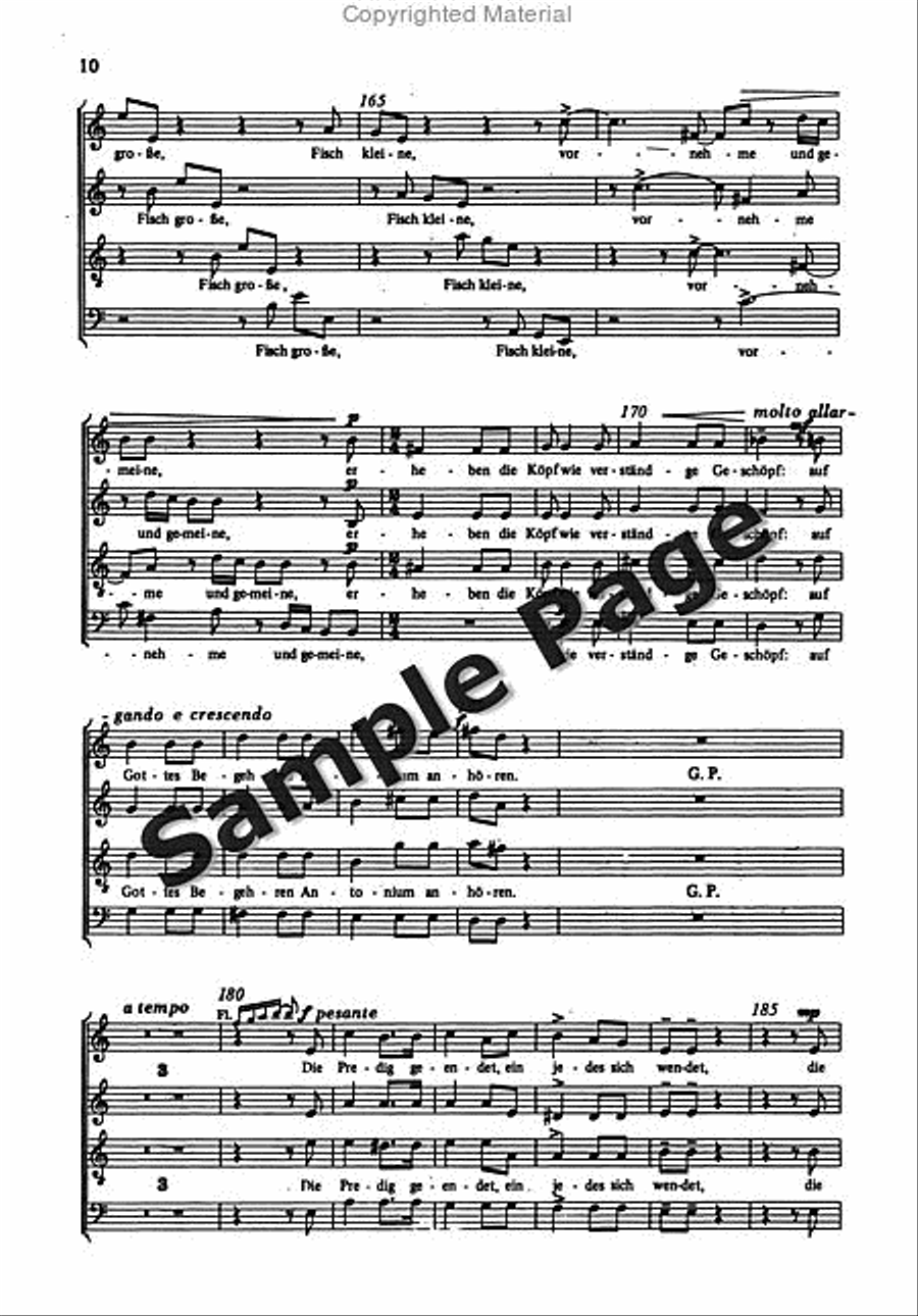 Poos H Antonius Fischpredigt 4-Part scores gallery preview page 11