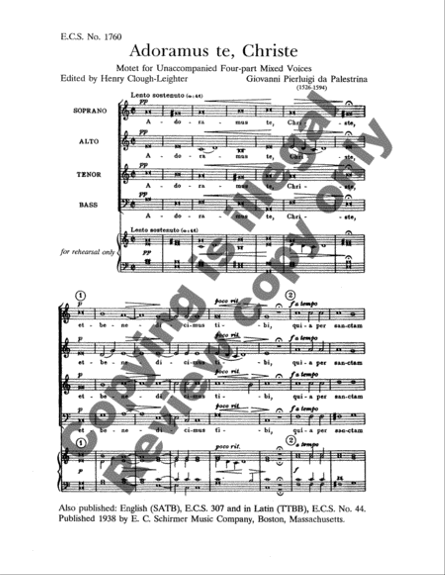 Adoramus te, Christe 4-Part scores gallery preview page 4