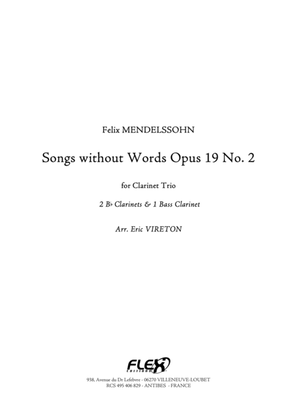 Book cover for Songs without Words Opus 19 No. 2